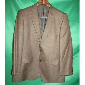 Turnbury Silk Wool Blazer Mens 46R Brown Two Button Sport Coat S45ZT001